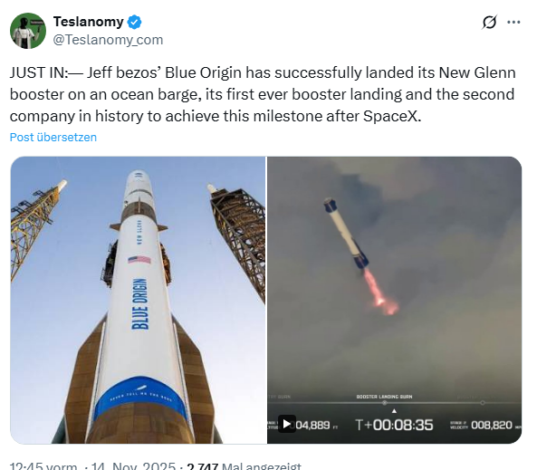 New Glenn: Zweiter Flug