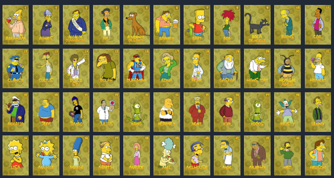 Cartones de Loteria Simpsons