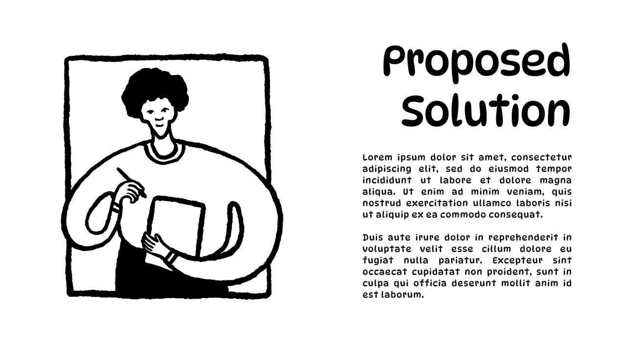 Black and White Playful Illustrative Fun Simple Project Presentation