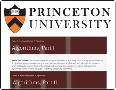 Coursera: Algorithms - Princeton University (Part I + Part II) Coursera: Algorithms - Princeton University (Part I + Part II)