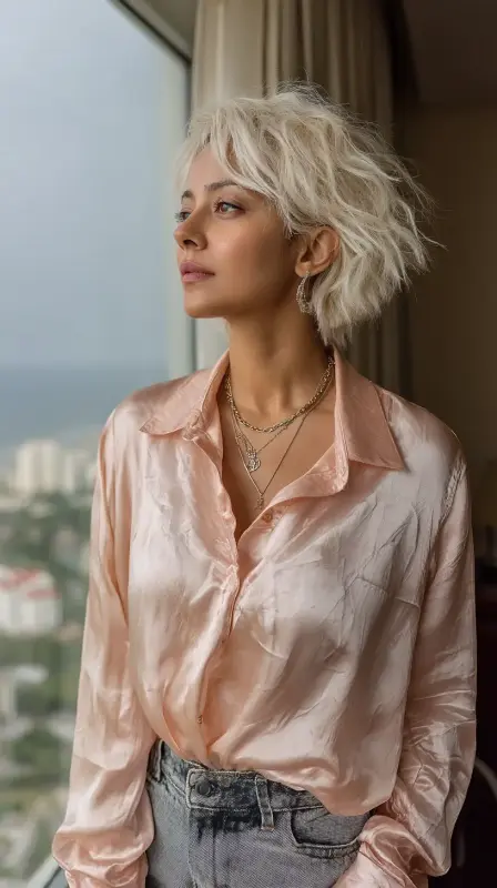 Glamorous Platinum Whirlwind Bob - Bob Hairstyles for Fine Hair