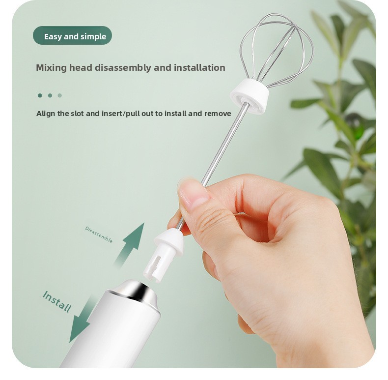 Black Rechargeable Handheld Milk Frother and Electric Whisk Set 3 Speeds with 2 Stainless Steel Heads and Storage Stand global Home Barista Kit