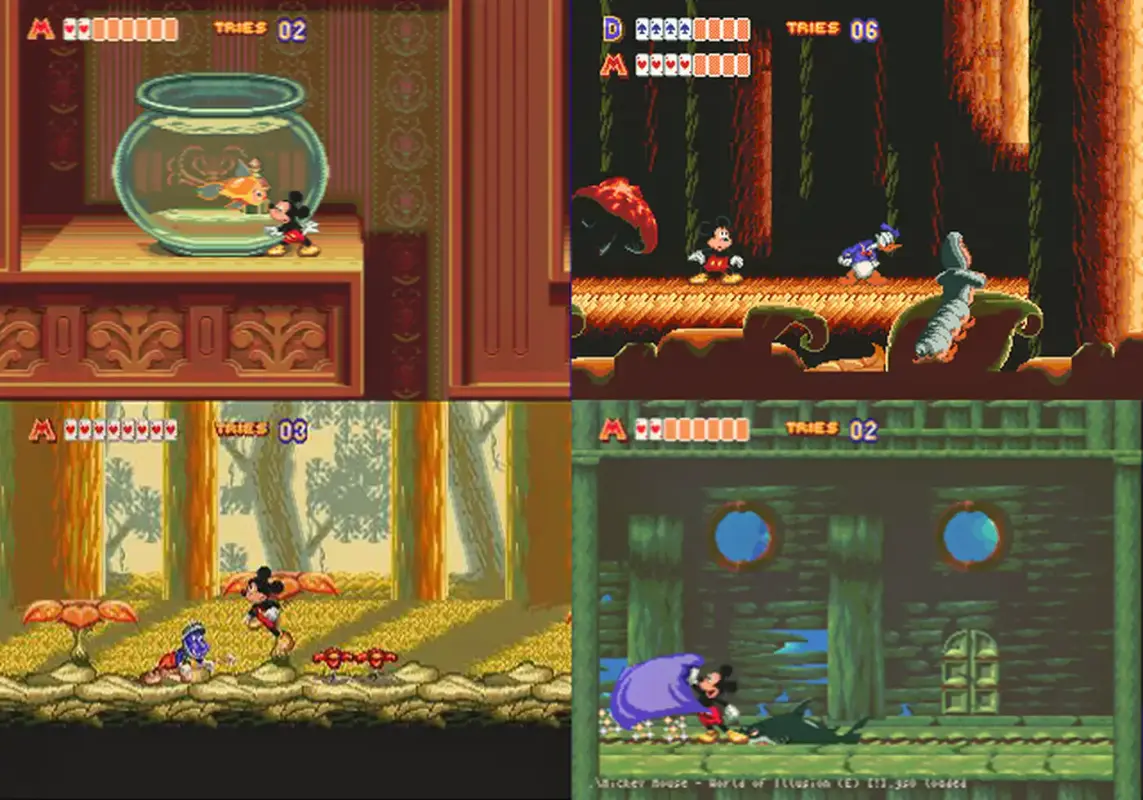 cover World of Illusion starring Mickey Mouse and Donald Duck