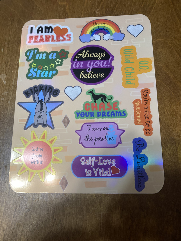 handcrafted positive sticker pack