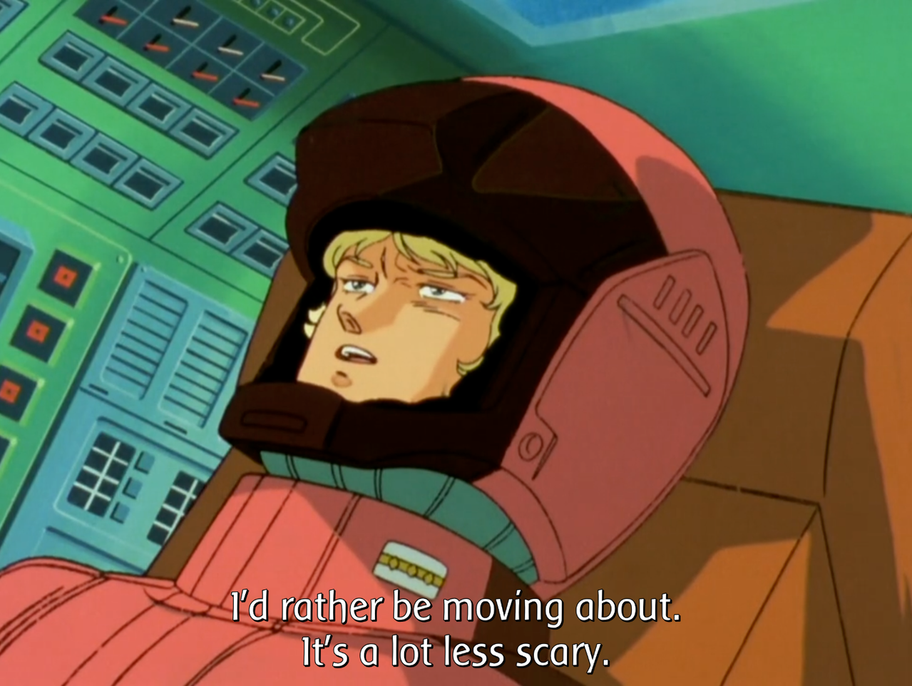 Char adds, "I'd rather be moving about. It's a lot less scary."