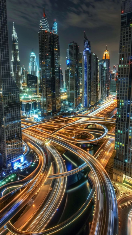 Night view of expressway
