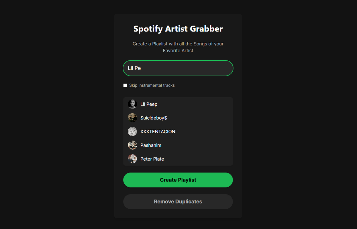 Spotify Artist Grabber
