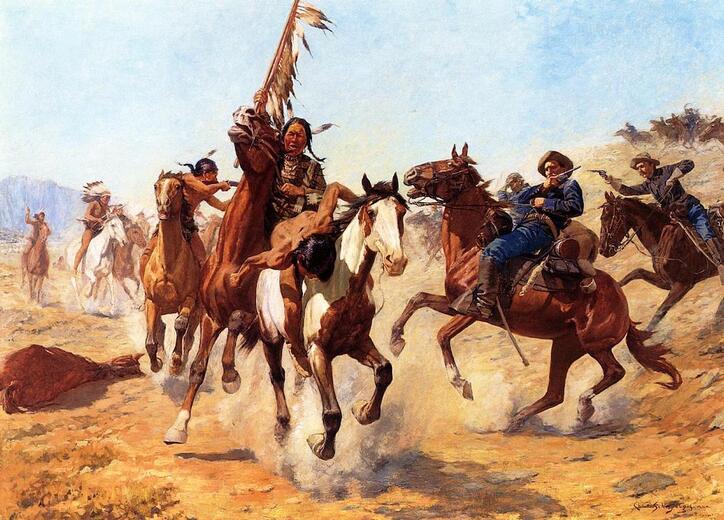 “Bataille de Kawataji”, tableau représentant la bataille de Kawataji avec en son centre l’Ak Amatra Makkapitew
