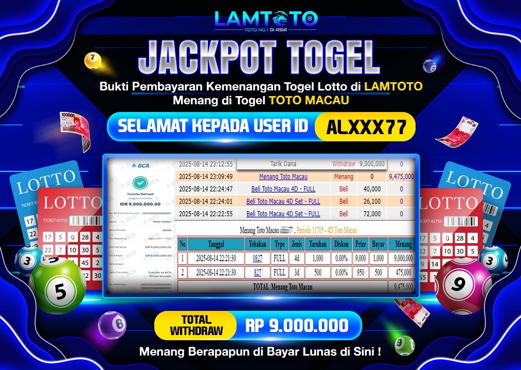 BUKTI JACKPOT LUNAS LAMTOTO