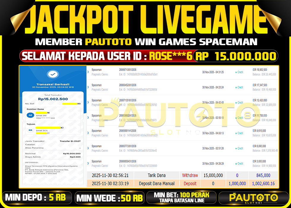 BUKTI JACKPOT LUNAS PAUTOTO