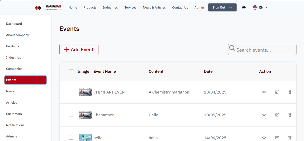 EGY CHEM HUB feature 9 screenshot - Web project