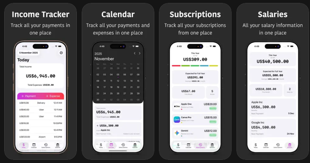 InTrack app theo dõi thu nhập quản lý tài chính