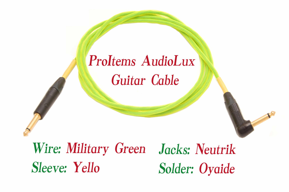 ProItems AudioLux Military Green Guitar Cable