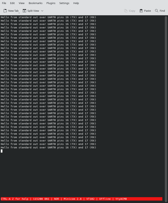 hello UART0pins16tx17rx