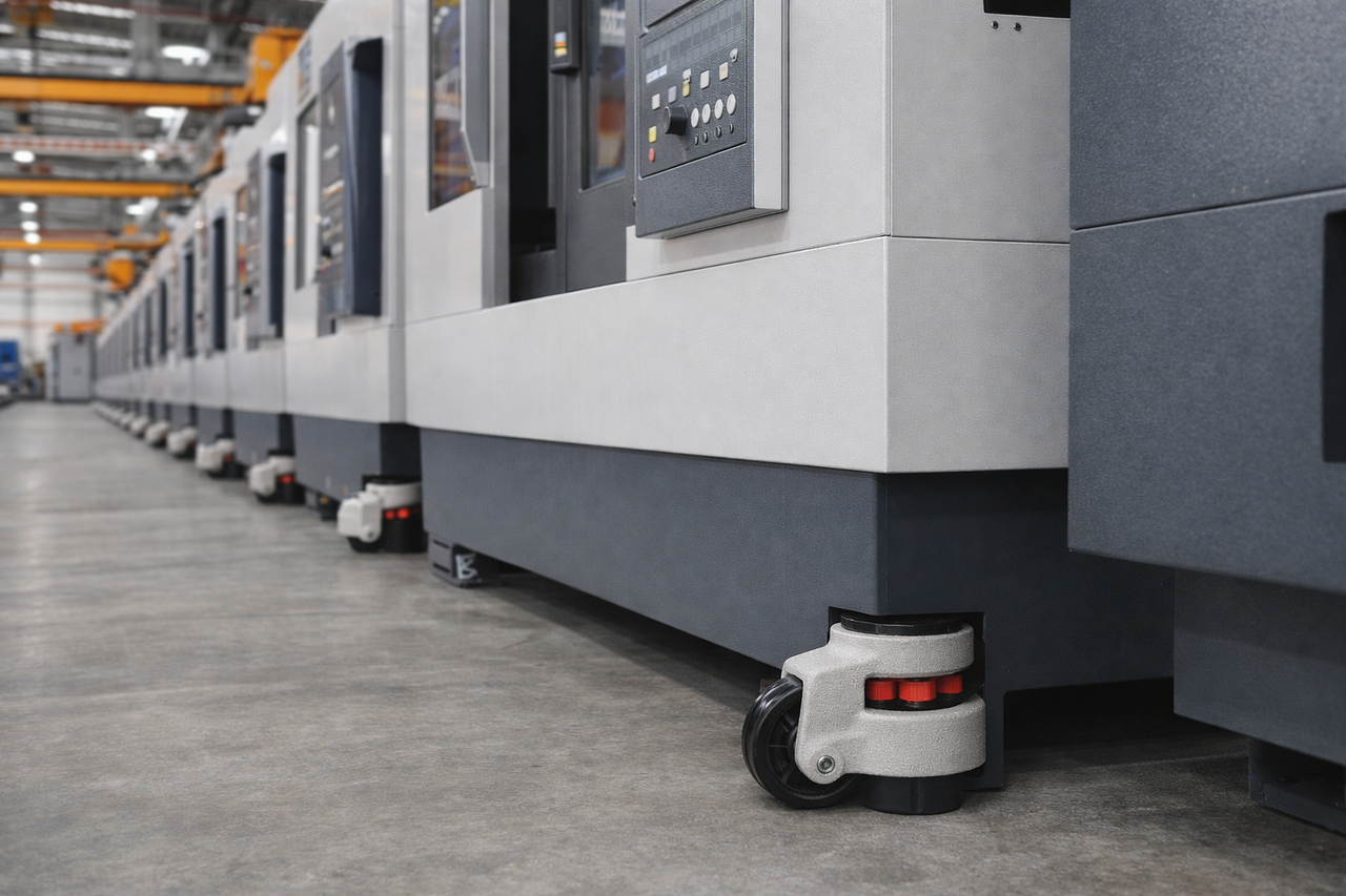 leveling casters for industrial equipment visualization