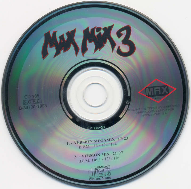 Music - 31/10/2023 - Mike Platinas & Javier Ussia - Max Mix 3 (CD, Compilation, Mixed)(Max Music – CD-185)  1987 Cd