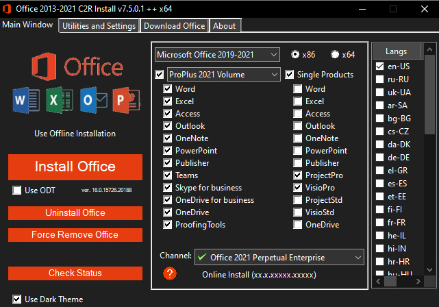 Office 2013 2021 C2 R Install Lite v7 5 0 1 - Office 2013-2021 C2R Install + Lite v7.5.0.1