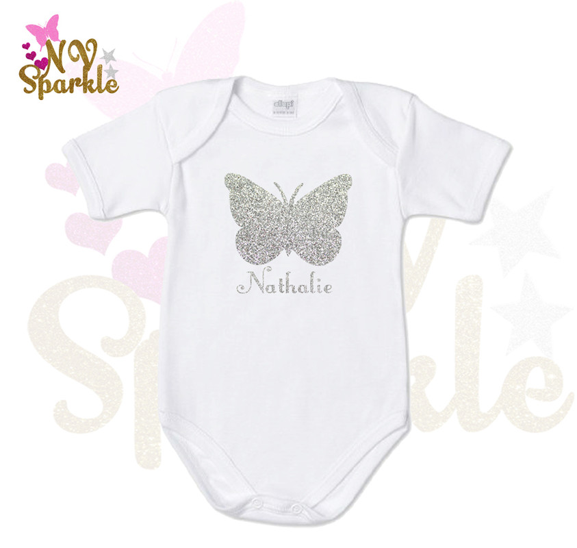 Body bébé pailleté papillon personnalisé/anniversaire/fête/naissance | eBay