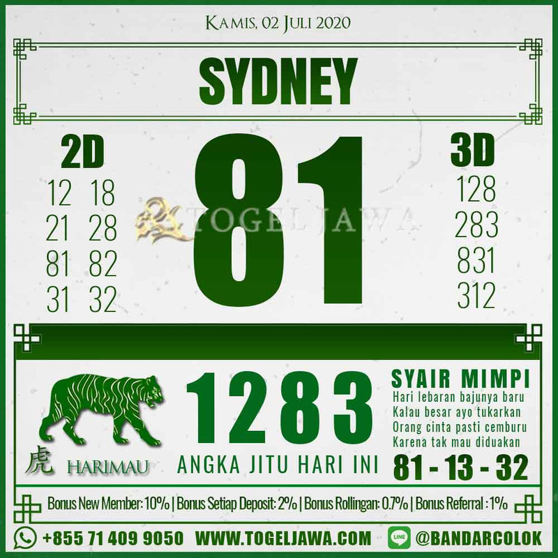 Prediksi Sydney Tanggal 2020-07-02