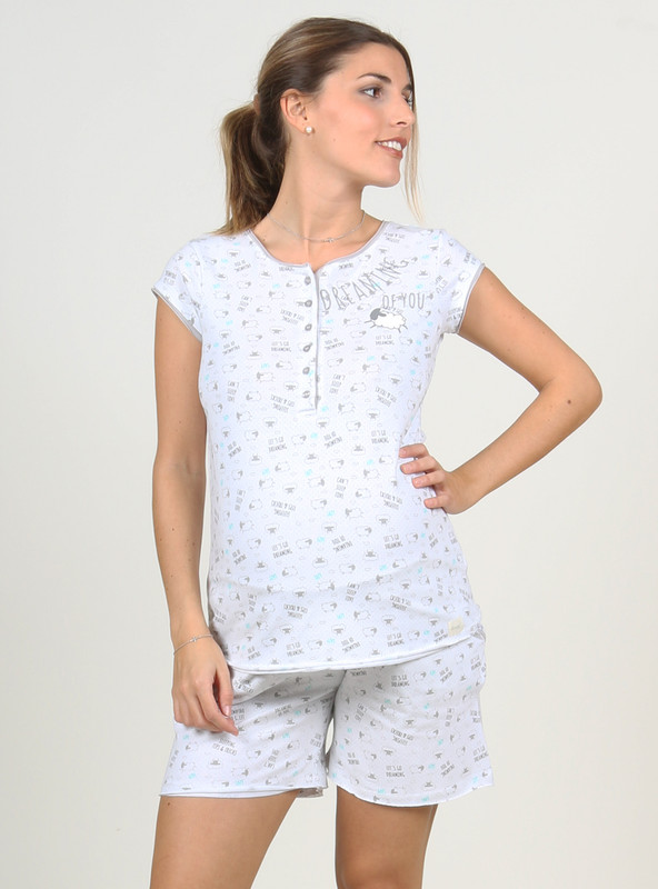 Ripley - PIJAMA MATERNAL Y LACTANCIA SOL GRIS BLONDA BLANCA