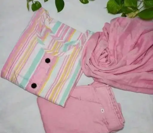 Khadi Cotton Dupatta Set Color 1 (R106)