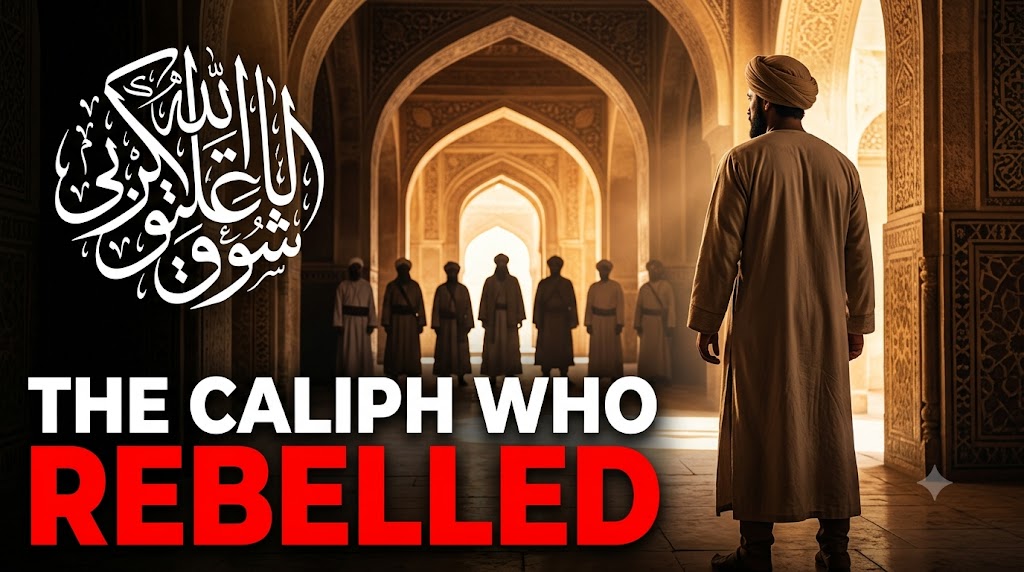 AI-generated example result for the youtube-thumbnail prompt: Religious & Historical Documentary – "THE CALIPH WHO / REBELLED" | Islamic History Documentary Youtube Thumbnail AI YouTube Thumbnail Prompt