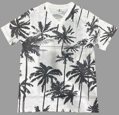 Coconut Tree Print Cotton Shirt