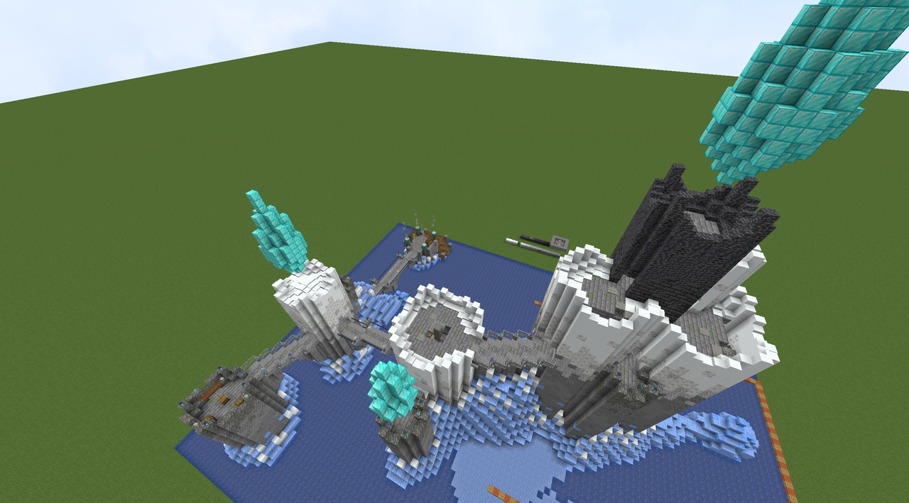 Floating Arctic Fortress (with creation Prozess) Minecraft Map