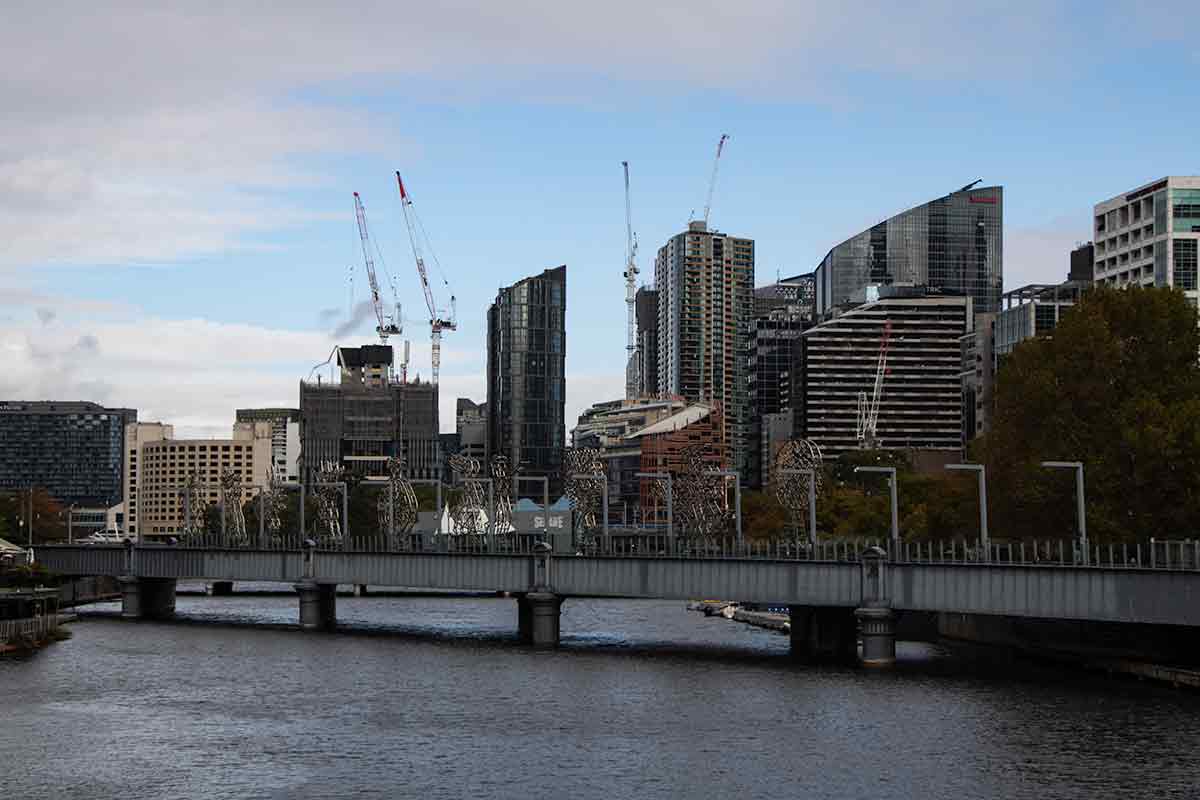 Skyline with cranes