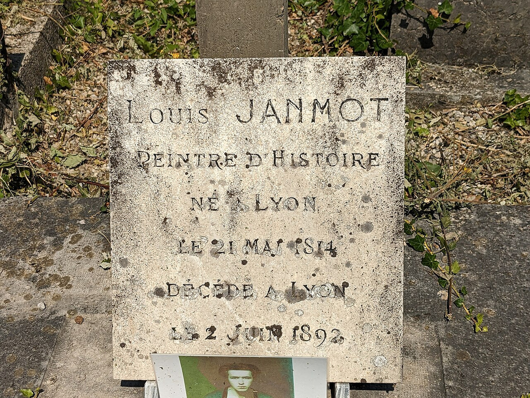 Lyon-5e-Cimeti-re-de-Loyasse-All-e-11-Tombe-de-la-famille-Javel-Bony-Janmot-Plaque-Louis-Jan