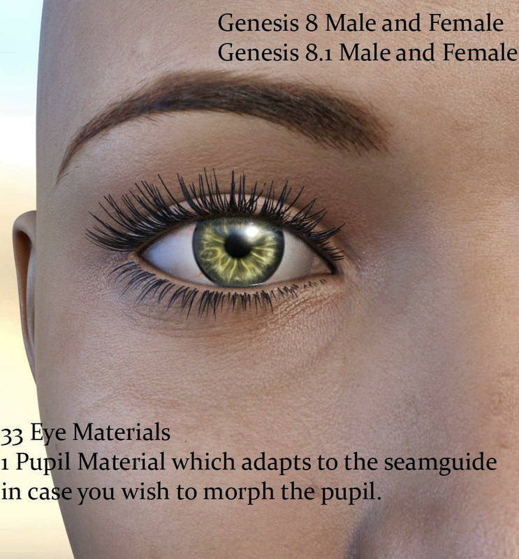 33 Eyes Materials For Genesis 8/8.1 Female and Male (DS)