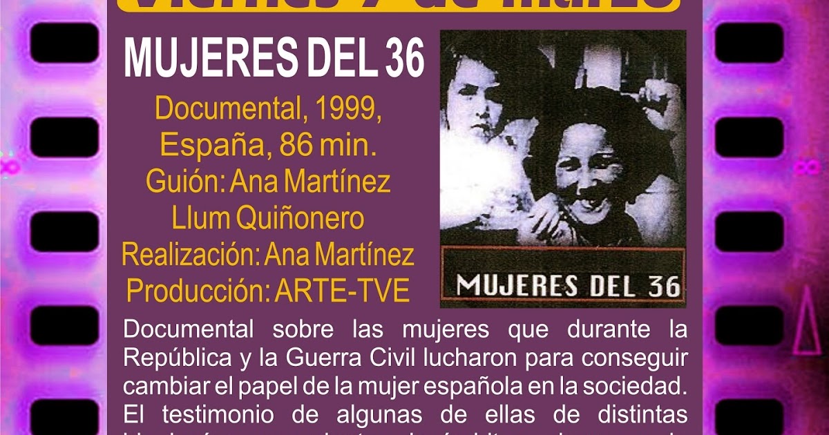 programacioncine Marzo2014cntavila - Mujeres del 36