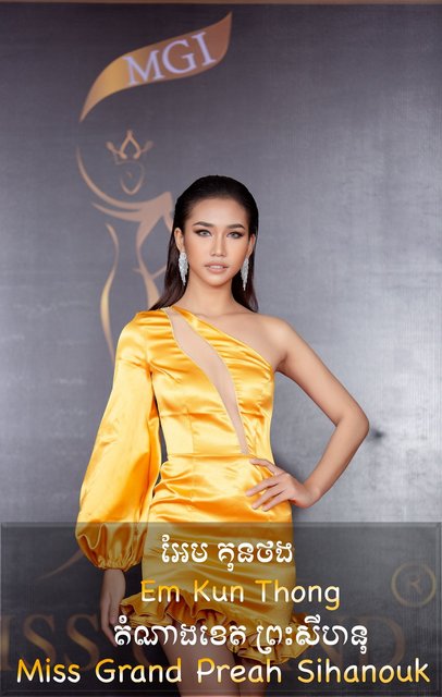 candidatas a miss grand cambodia 2021. final: 10 oct. 9-Preah-Sihanouk