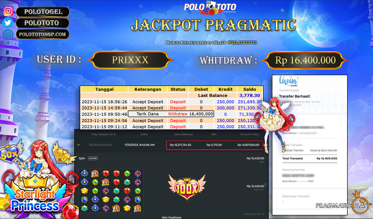 BUKTI PEMBAYARAN JACKPOT DIPOLOTOTO DIBAYAR LUNAS!!!