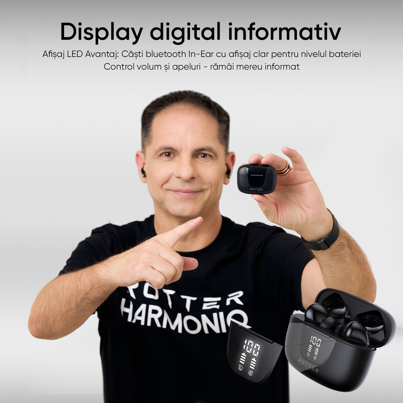 Casti wireless ROTTER ENC Negru