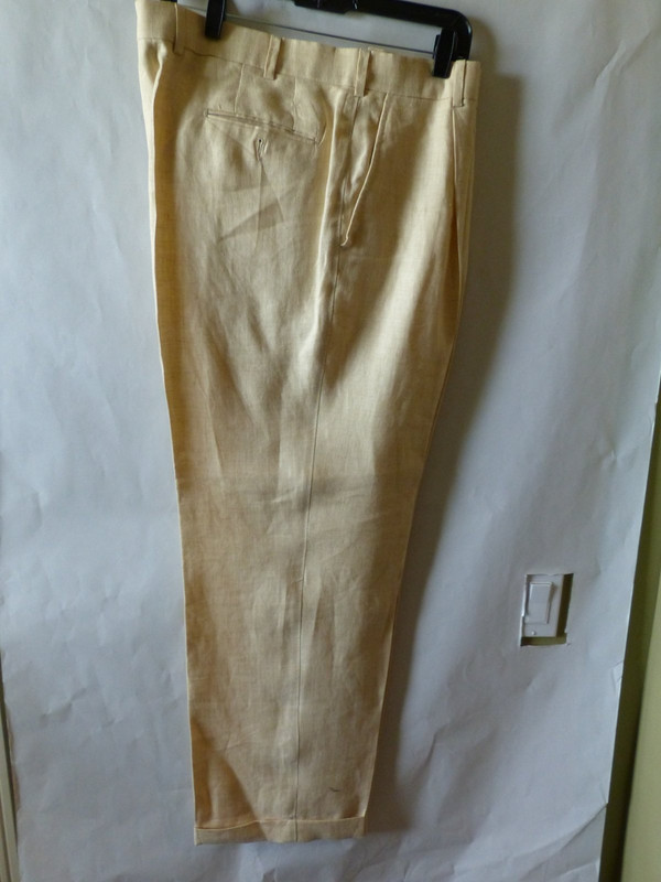 ALEXANDER JULIAN MENS SUIT PANTS WOOL LIGHT YELLOW US MENS 38R