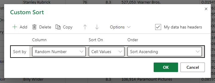 Custom Sort Options