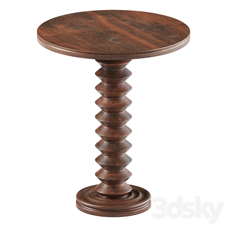 French Wood Side Table by Charles Dudouyt