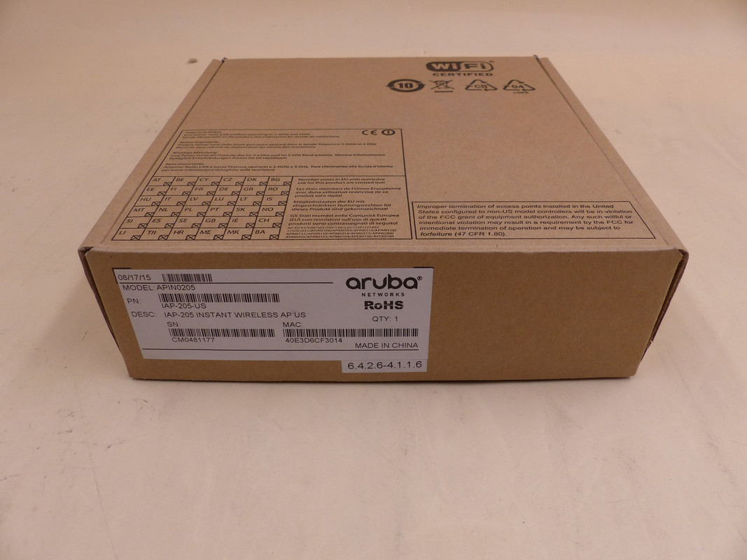 ARUBA APIN0205 IAP-205 INSTANT WIRELESS ACCESS POINT US