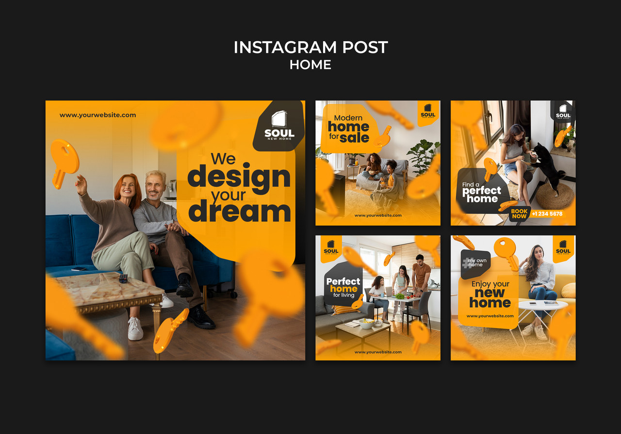 Instagram posts collection for real estate new home