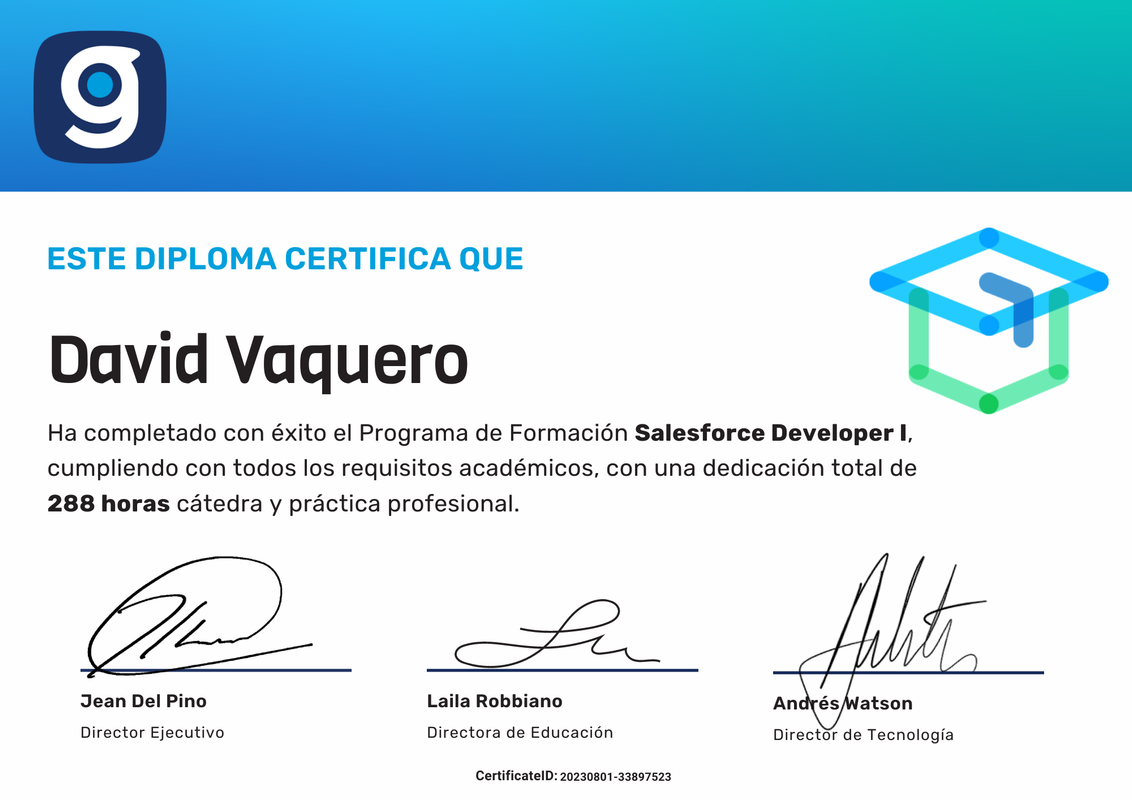 David Vaquero Diploma Saleforce