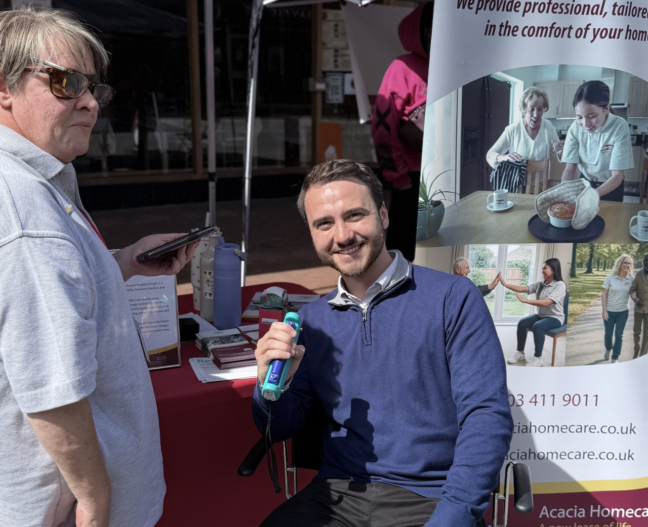 Leo John Davies, Community Engagemen Officer of Egham Museum and the National Trust at the Acacia Homecare Boothh for Magna Carta Day