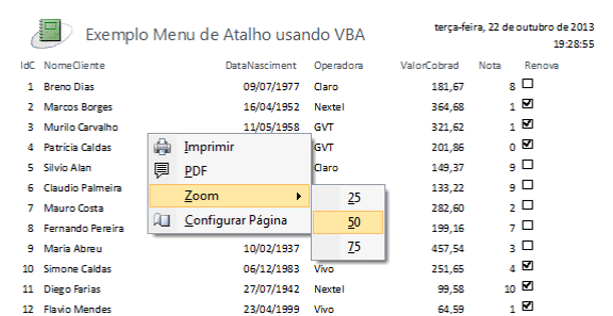 Atribuir um "FaceId " a um Menu de Atalho 12345