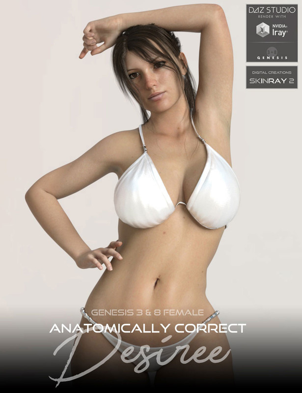 Anatomically Correct: Desiree
for Genesis 3 and Genesis 8 Female