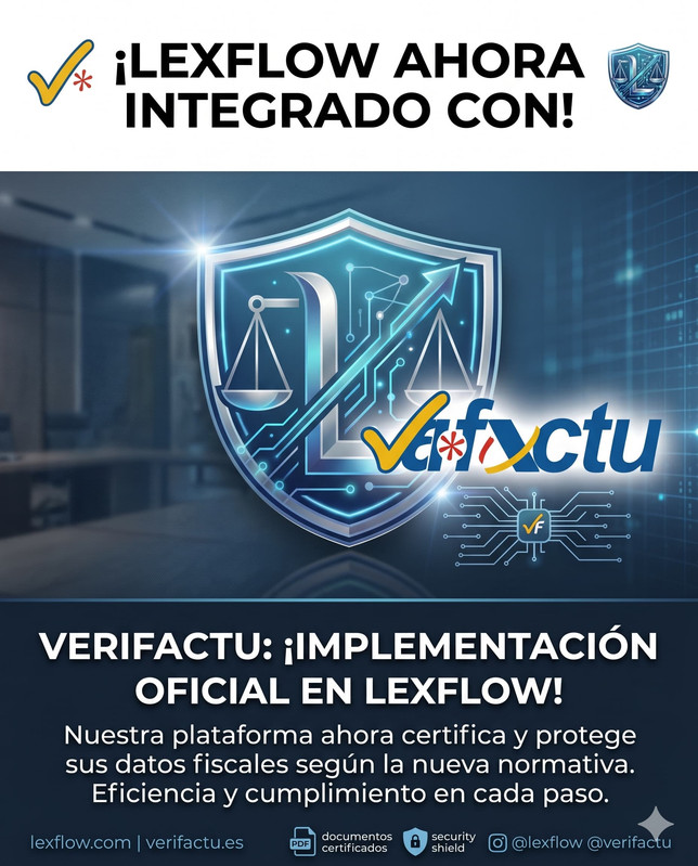 Veri*Factu implementación oficial LexFlow 2026 — facturación electrónica AEAT con hash chain SHA-256