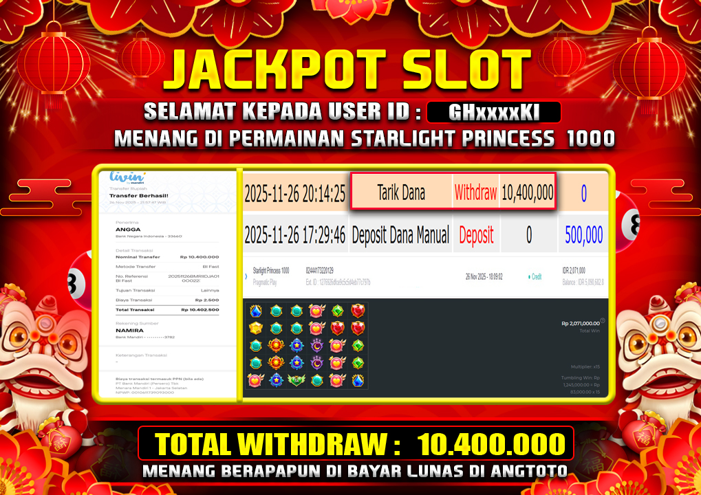 BUKTI JACKPOT LUNAS ANGTOTO