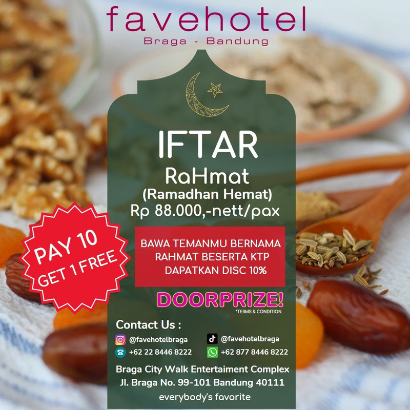 favehotel Braga, hotel di Bandung yang menawarkan paket bubker all you can eat.