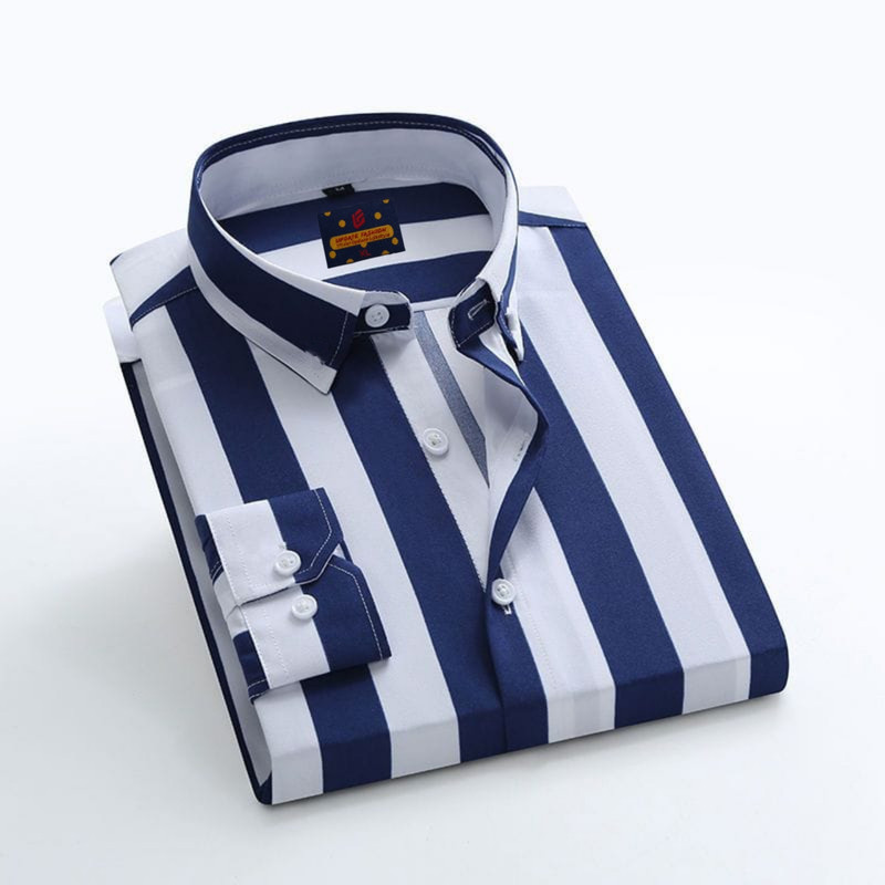 Mens long sleeve stripe / print shirt
