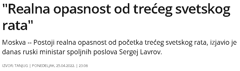 Lavrov: "Realna opasnost od trećeg svetskog rata" 5