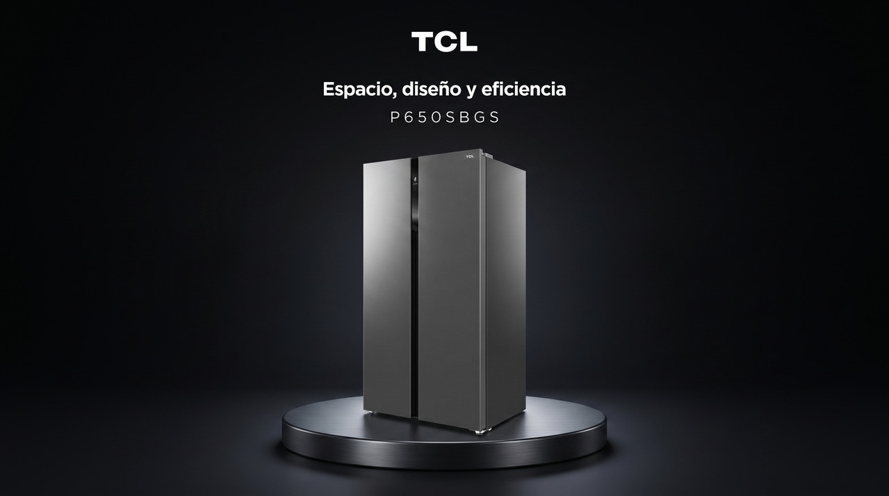 Nevera TCL Side by Side P650SBGB color negro